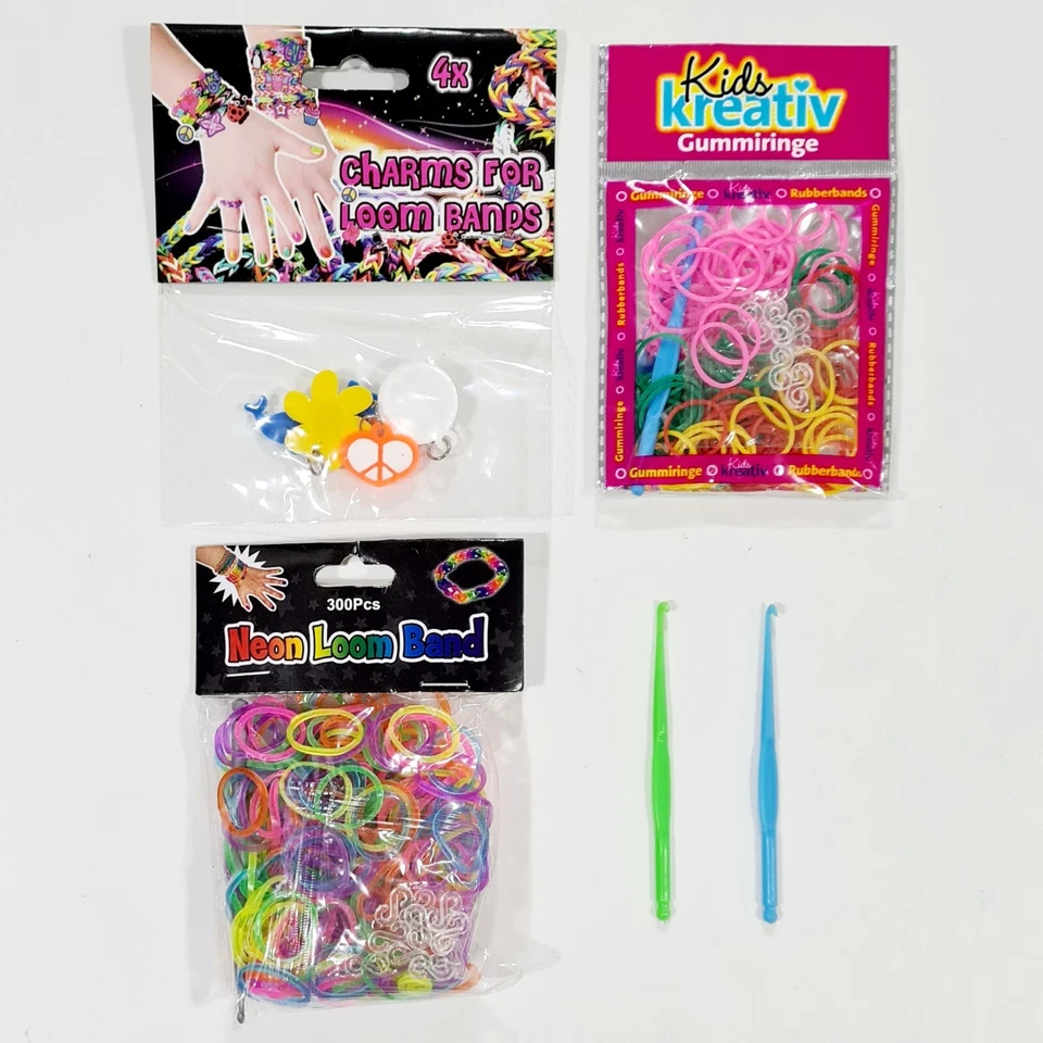 Rainbow LOOM Armbänder/Bracelets 500+ Loops/Haken/S-Verschlüsse/Anhänger/Charms - Bild 1 von 1