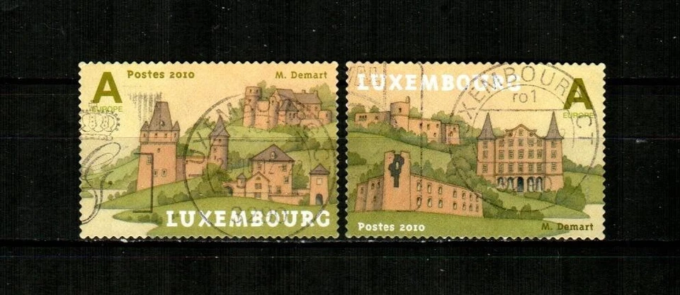 LUXEMBURGO Scott's 1286a-b (2v) Eisch Valley Castles F/VF Usado (2010) #4 Foto 1 de 1