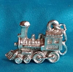 Old Time Choo Choo Steam Train Pewter? Charm Pendant Necklace - Picture 1 of 12