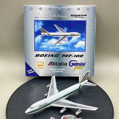 Gemini Jets 1/400 Boeing 747-100 Alitalia I-DEMA GJAZA231 retro jets model - Image 1 of 4