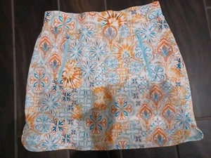 Pantalón corto T by Talbots para mujer multicolor azul azulado naranja bolsillos con cremallera S - Imagen 1 de 1