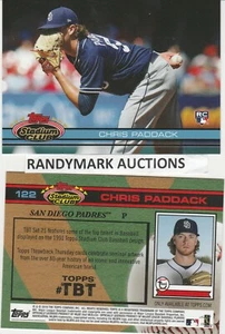 Chris Paddack PADRES TOPPS 2019 THROWBACK 1991 STADIUM CLUB TBT 122 SP 772 RC - Picture 1 of 3