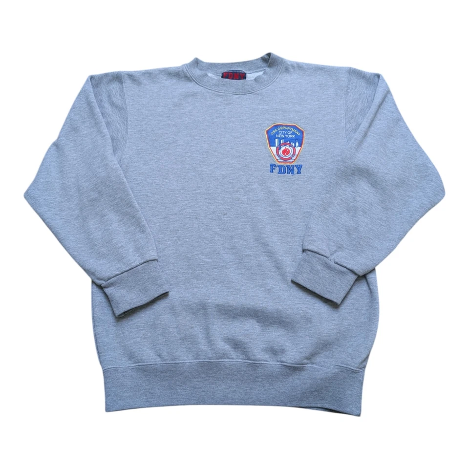 Vintage Official FDNY Logo Jumper GreyFire Department New York  Size- Small - Image 1 of 4