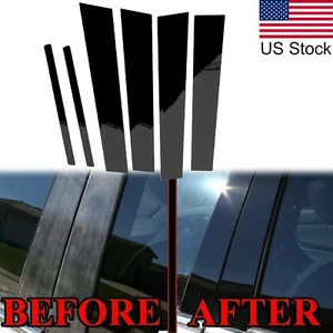 6Pcs Glossy Black Pillar Post Door Window Cover Trim For 2011-2021 Dodge Charger - Picture 1 of 7