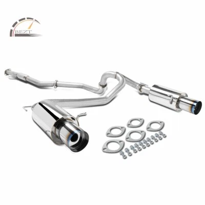 4"Stainless Steel Dual Muffler Tip Catback Exhaust System Kits For Tiburon 07-08 - Image 1 of 4