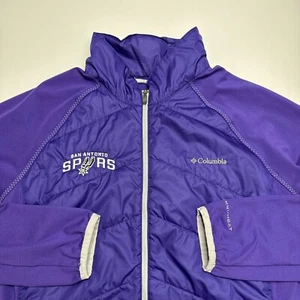 Rare NBA San Antonio Spurs Columbia Purple Jacket Womens Size XL Full Zip Puffer - Picture 1 of 14