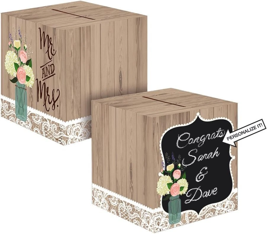 Rustic Wedding Bridal Shower Anniversary Party Decoration Card Box - Image 1 of 1