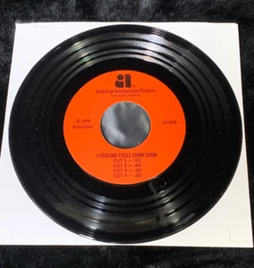 🔥CYCLE FREAKS DEVILS ANGELS /HELLS ANGELS 69 ON WHEELS Radio Spot 45 Record Vtg - Picture 1 of 3