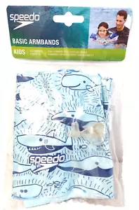 Speedo Swim Basic Armbands kids ages 2-12 Girls Boys Floaties Blue Whales Sharks - Picture 1 of 5
