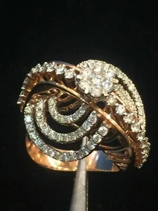 1,37 Cts Runde Brilliant Cut Natürliche Diamanten Hochzeit Ring In 585 14K Gold - Bild 1 von 12