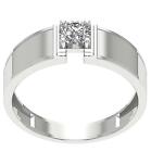 Mens Solitaire Engagement Ring SI2 H 0.50 Carat Round Cut Diamond 14K White Gold