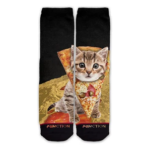 Function - Pizza Moon Cat Printed Socks sock crew high pattern pack toe sneaker - Bild 1 von 3