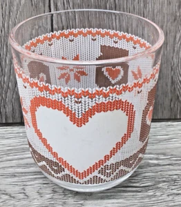 NUTELLA Original Glass Jar Red Heart Needlepoint Design - Picture 1 of 6