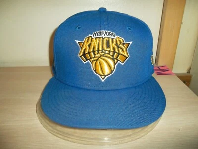 NEW YORK KNICKS BASEBALL HAT-NEW ERA 59FIFTY SZ 7 1/2"/BLUE-GOLD/NBA CHAMPIONS! - Image 1 of 4
