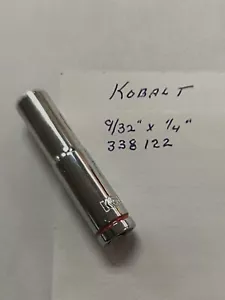 KOBALT 9/32" x 1/4" DR DEEP SOCKET 6 Point # 338122 Free USA Shipping - Picture 1 of 3