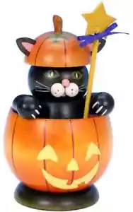 NEW IN BOX Ulbricht Halloween Cat w/Pumpkin -German Smoker/Incense Burner 35-485 - Picture 1 of 1