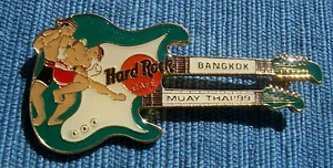 BANGKOK HRC MUAY THAI KICK BOXING SPORTS GUITAR GREEN 1999 Hard Rock Cafe PIN - Picture 1 of 1