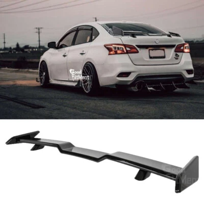Задний спойлер в стиле TRD общий для седана Nissan Sentra 2000-2023 глянцевый черный ABS - Изображение 1 из 4