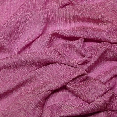 Pink Silver Crinkled Metallic Silk Organza, 30" Wide, By The Yard (TS-7259C) - Image 1 of 3
