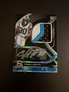 CHUBA HUBBARD 2021 SPECTRA NEON BLACK LIGHT PRIZM ROOKIE PATCH AUTO RC #D 08/10 - Foto 1 di 3