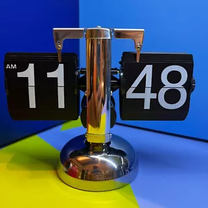 Retro Digital Flip Desk Clock with Metal Stand - Creative Gift Idea - Picture 1 of 14