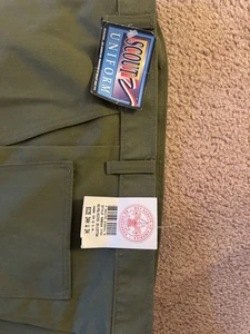 Vintage Boy Scouts Pants Mens 34x34 Green Cargo Official Uniform Cotton BSA - Picture 1 of 3