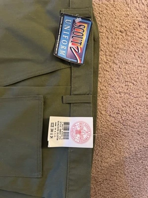 Vintage Boy Scouts Pants Mens 34x34 Green Cargo Official Uniform Cotton BSA - Image 1 of 3