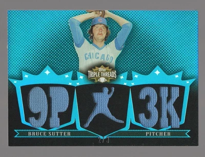 BRUCE SUTTER 2007 TOPPS TRIPLE THREADS 5X-JERSEY #2/3 **CHICAGO CUBS** HOF - Image 1 of 2