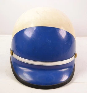 Casco vintage Bell Toptex motocicleta scooter azul/blanco policía CHP COP 6 7/8 - Imagen 1 de 17
