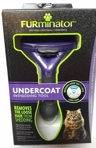 FURminator Undercoat Hair Reduction Deshedding Tool for Med/Lg Cats LONG Hair - Picture 1 of 2