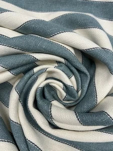 Chelsea Textiles Etta Stripe Teal 3.8 Metre Fabric Remnant RRP Piece £585.20 - Picture 1 of 5