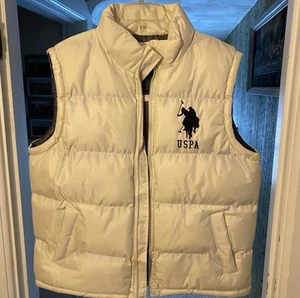 US Polo Assn Puffer Vest Mens White Large - Picture 1 of 4