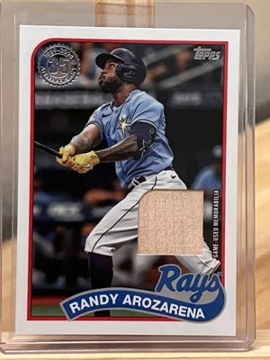 2024 Topps Series 1 - 1989 Topps Baseball Relics Randy Arozarena #89BR-RA (MEM) - Image 1 of 4