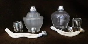 Lampe Berger Frosted Tulip & Clear Glass Lamps Lot of 2 - Picture 1 of 8