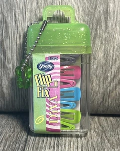 Goody Vintage Snap Hairbows Diva Flip N Fix 2001 Green Glitter Container NOS - Picture 1 of 6