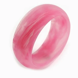 Traumhafte Eleganz: Mattrosa Swirl Chunky Off Round Armreif - Größe M - Bild 1 von 5