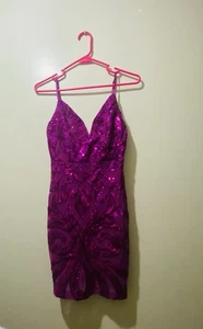 Lulu’s Bodycon-Paillettenkleid Magenta Rosa Glitzer Anlass Xsmall - Bild 1 von 16