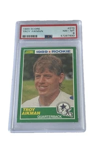 1989 Score Troy Aikman #270 Rookie Card PSA 8 NM-MT Dallas Cowboys Hall of Fame - Picture 1 of 4