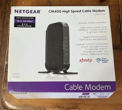 NETGEAR CM400 High Speed Cable Modem DOCSIS 3.0 New Complete Box Opened Package - Image 1 of 4