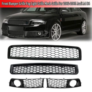 For Audi A4 B6 Sedan 2001-2005 Front Upper Lower Grille Fog Lamp Grill Honeycomb - Picture 1 of 13