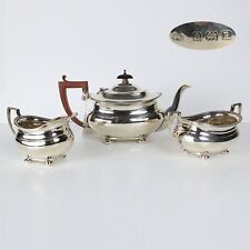 Antico servizio da the inglese in argento 925 sterling teiera d'epoca set tè