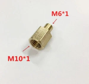 Adaptador de montaje conector de latón acoplador de rosca métrico M10 x1 hembra - M6 x1 macho - Imagen 1 de 1