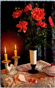 AJUSTE DE MESA Flores y Velas - Postal - Imagen 1 de 2
