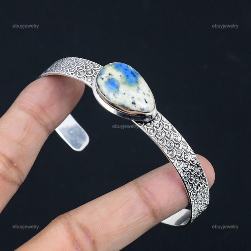 VALENTINO Bracciale Pietra Preziosa Diaspro Naturale K2 Regolabile Argento Sterling 925 per Ragazze