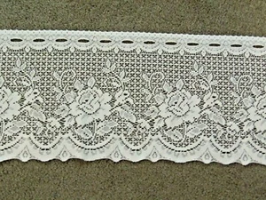 Window Valance Lace Ivory Rose design 60'W x 12'L - Picture 1 of 4