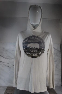 Vans Off The Wall Pullover Sudadera con Capucha Blanca Manga Larga Camisa Grande Foto 1 de 4