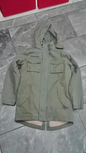 NWT H & M GIRLS TWILL FORTED FORRED JACKET ARMY GREEN 11Y-12Y - Imagen 1 de 3