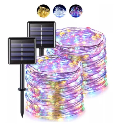 8 Modes Solar LED String Copper Wire Xmas Wedding Garden Party Decor Lamp AS - Image 1 of 4