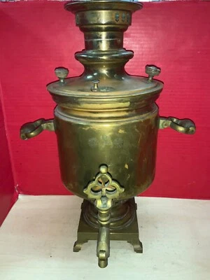 Samovar russo de latão 19 pol. - Imagem 1 de 4