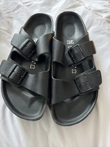Birkenstock Papillio Arizona Flex Platform Sandal Size 42 Black Leather RRP £165 - Picture 1 of 10